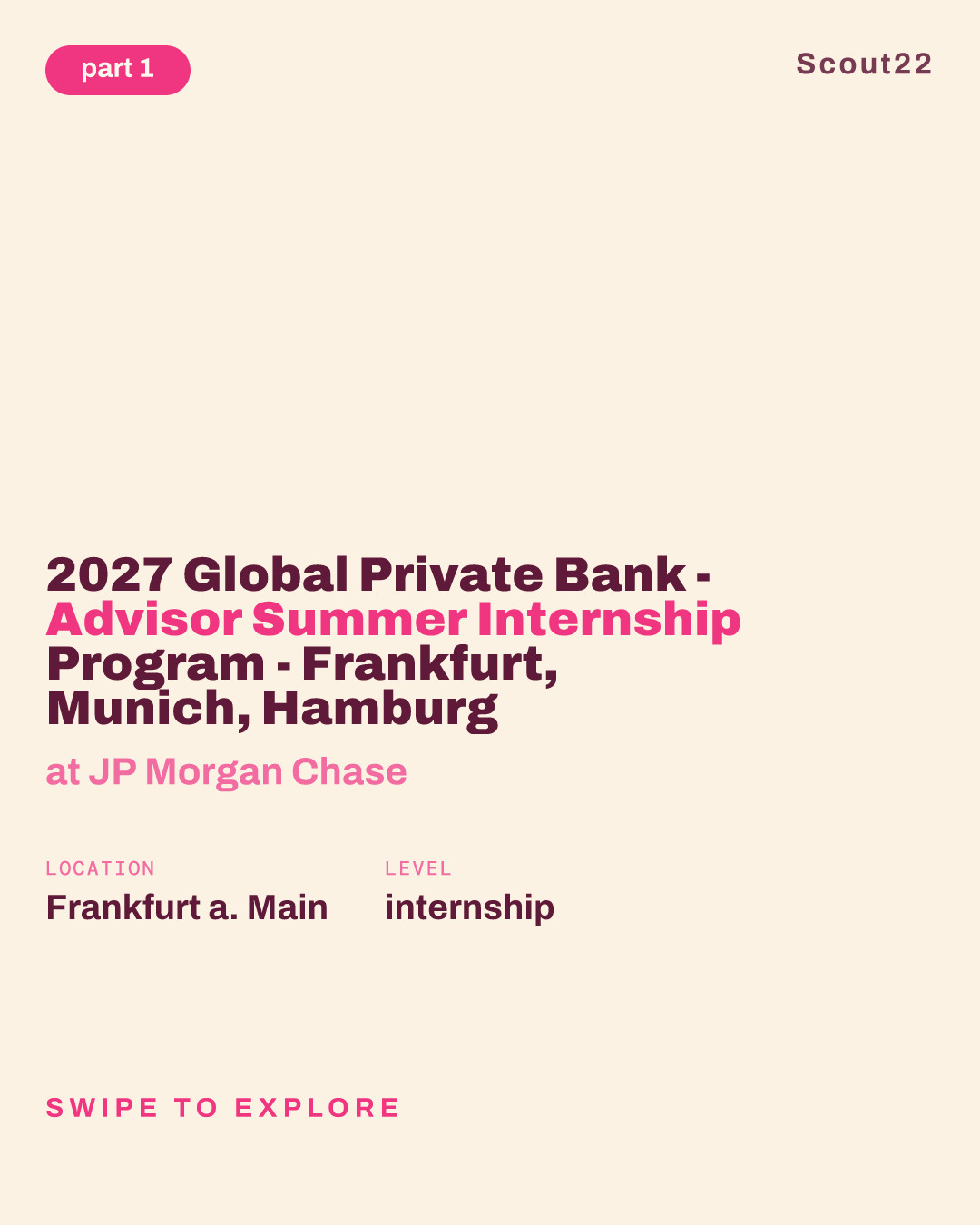 2027 Global Private Bank - Advisor Summer Internship Program - Frankfurt, Munich, Hamburg at JP Morgan Chase