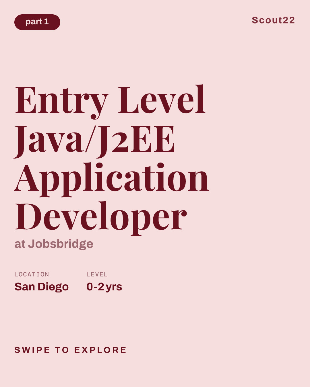 Entry Level Java/J2EE Application Developer at Jobsbridge