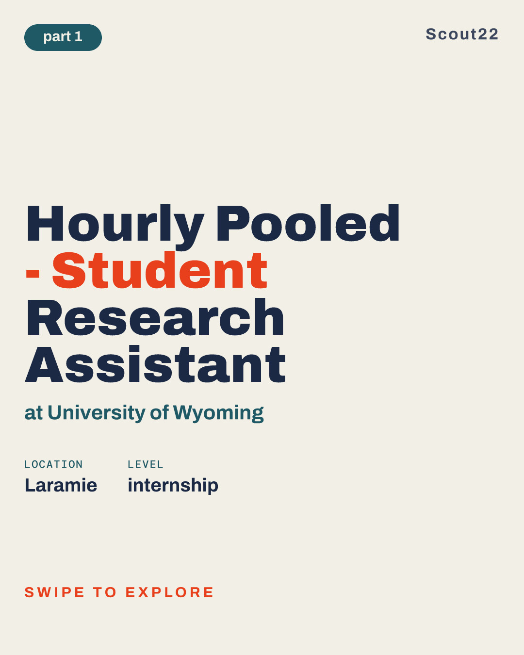 Hourly Pooled - Student Research Assistant at University of Wyoming