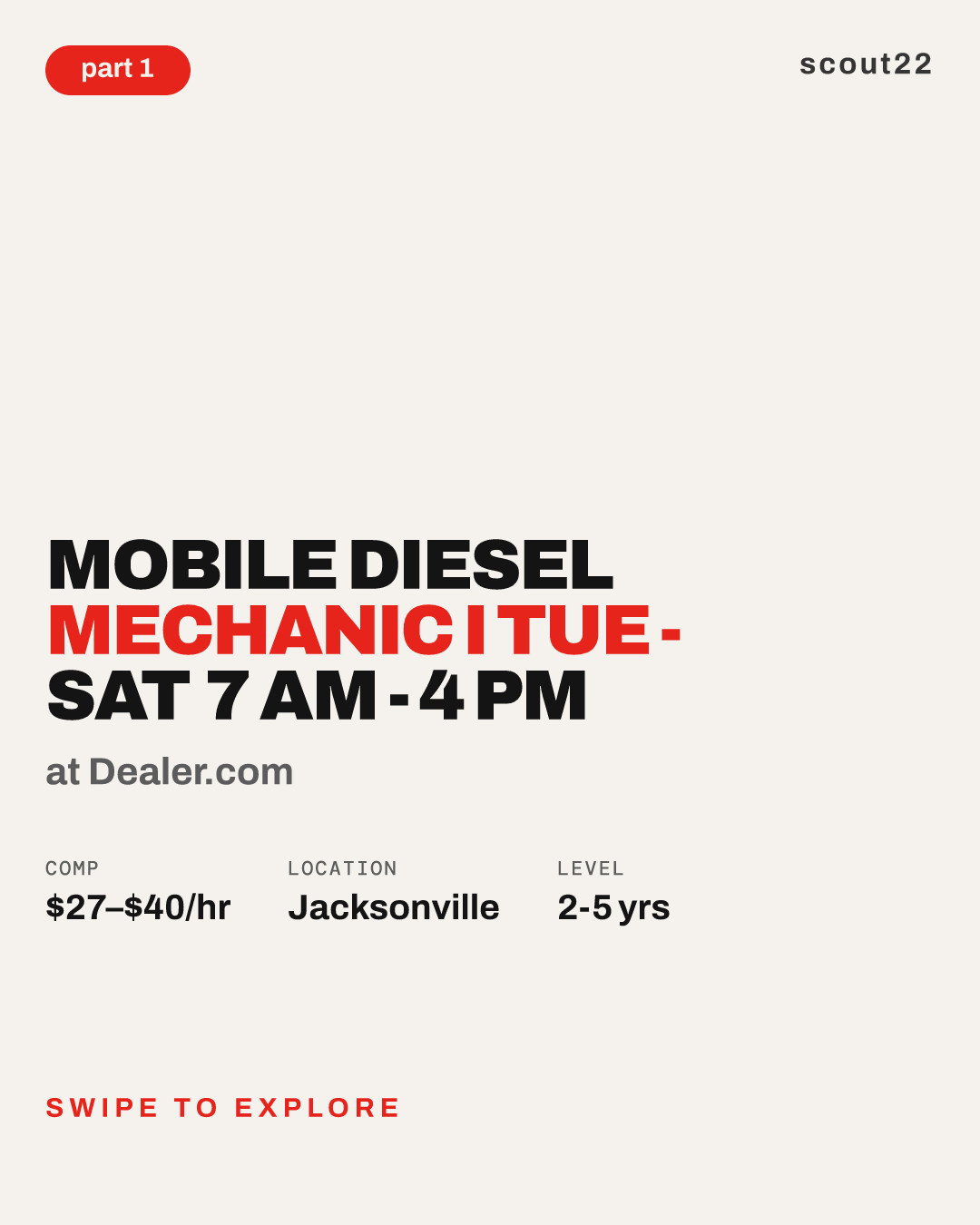 Mobile Diesel Mechanic I Tue - Sat 7 am - 4 pm at Dealer.com