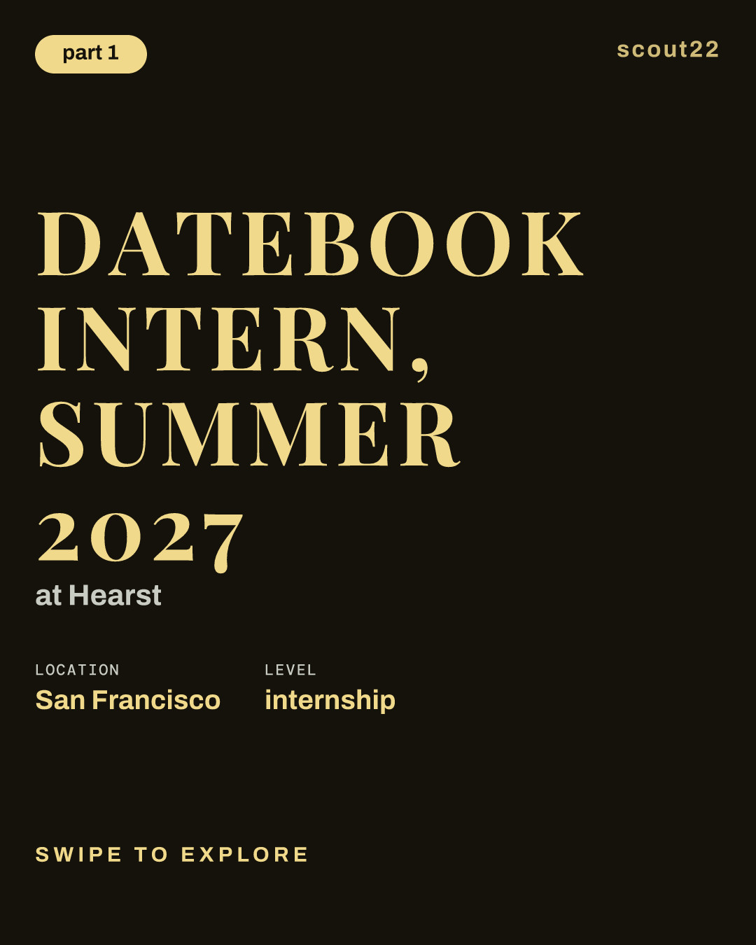 Datebook Intern, Summer 2027 at Hearst