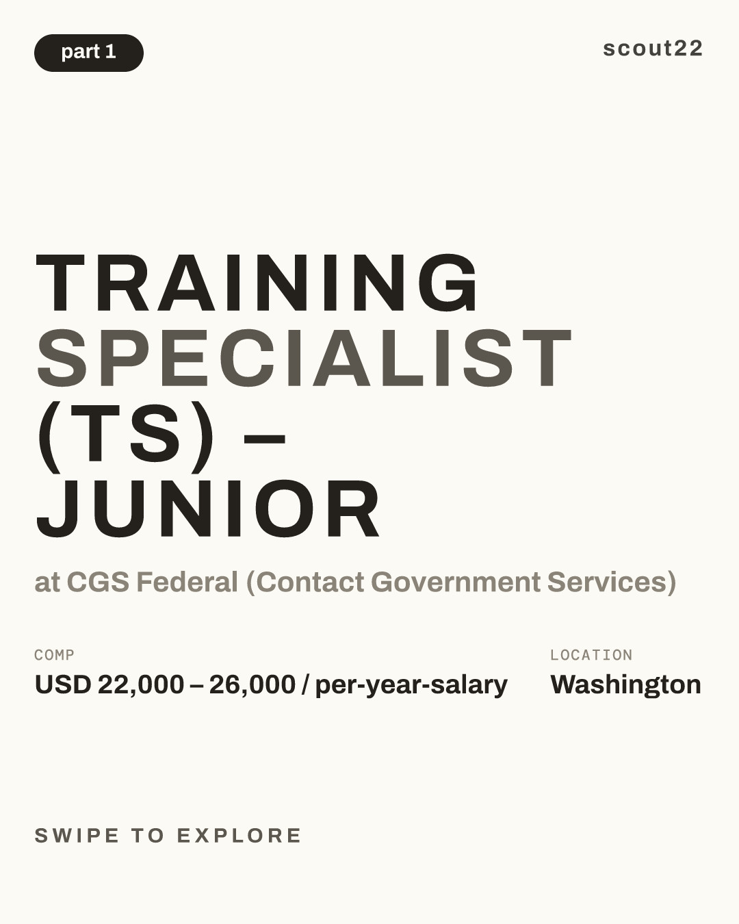 Training Specialist (TS) – Junior at CGS Federal (Contact Government Services)