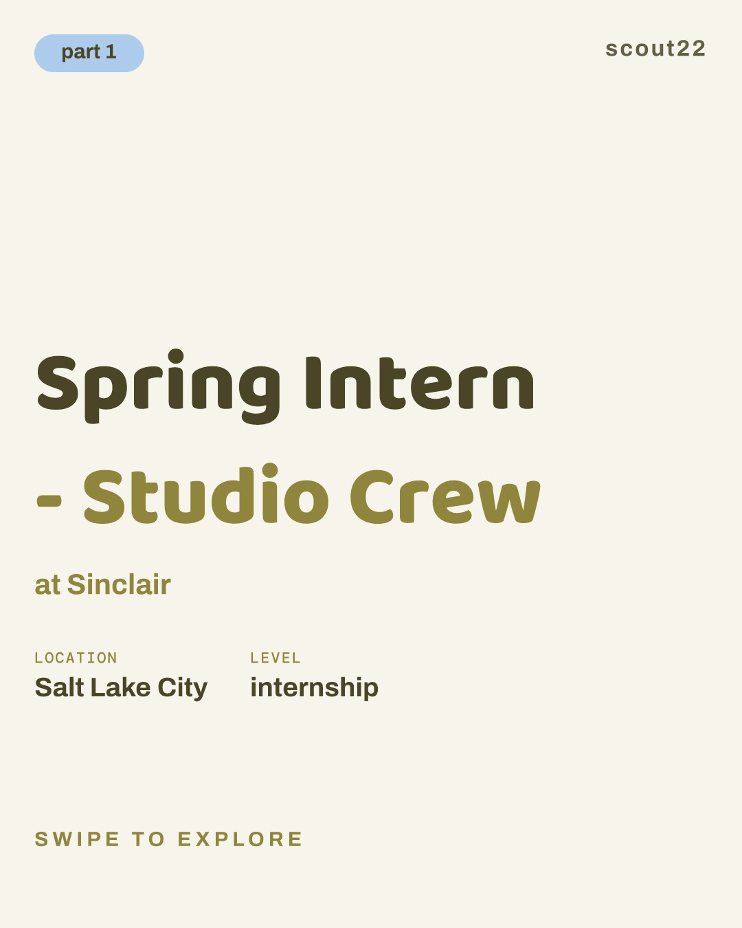 Spring Intern - Studio Crew at Sinclair