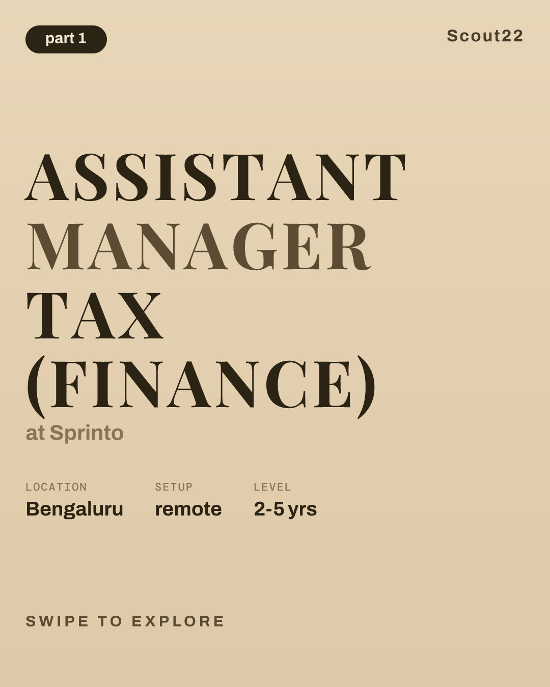 Assistant Manager Tax (Finance) at Sprinto