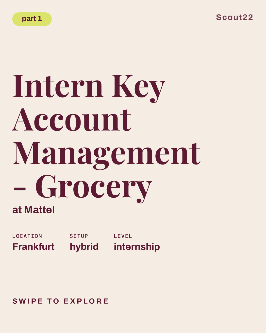 Intern Key Account Management - Grocery at Mattel