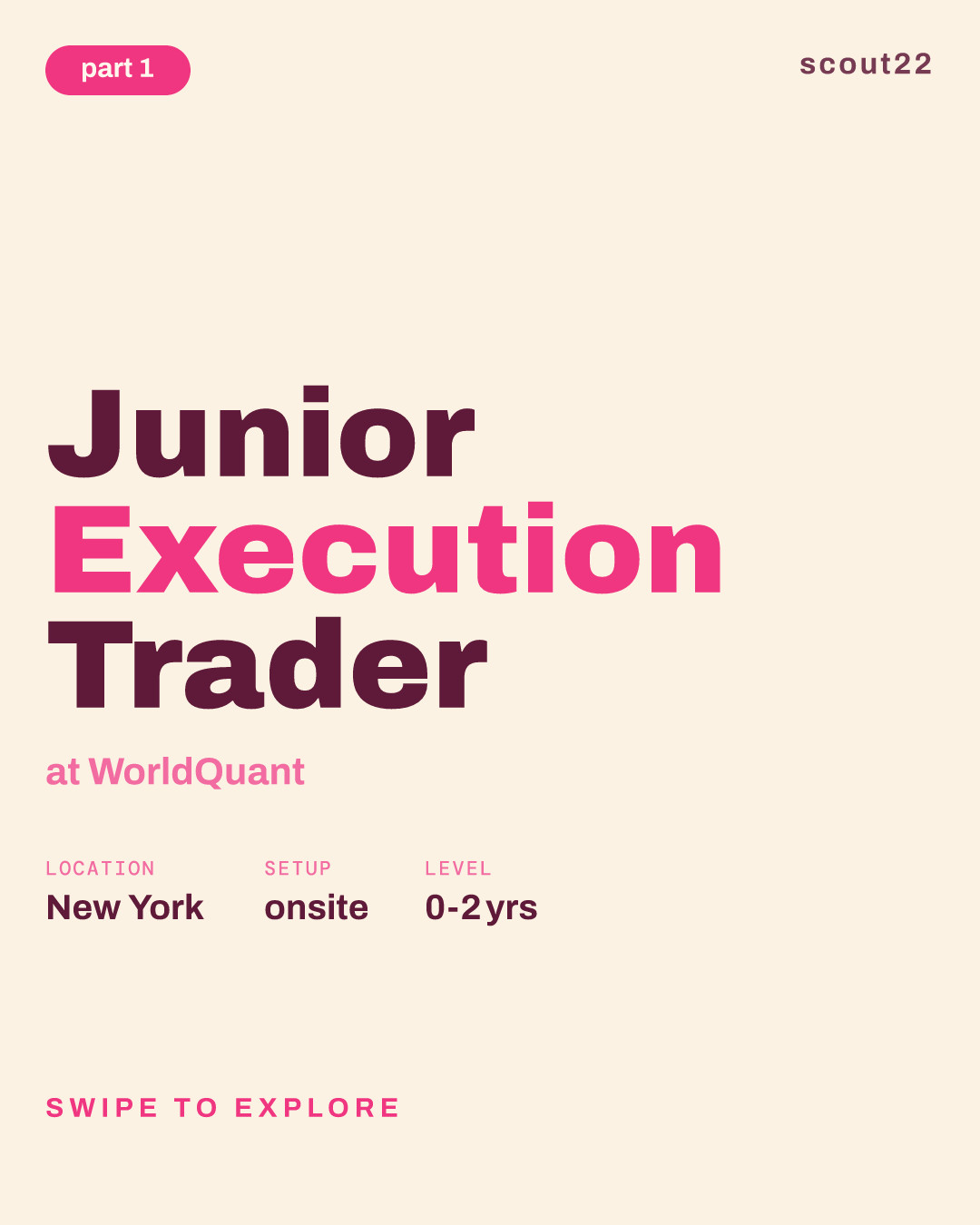 Junior Execution Trader at WorldQuant