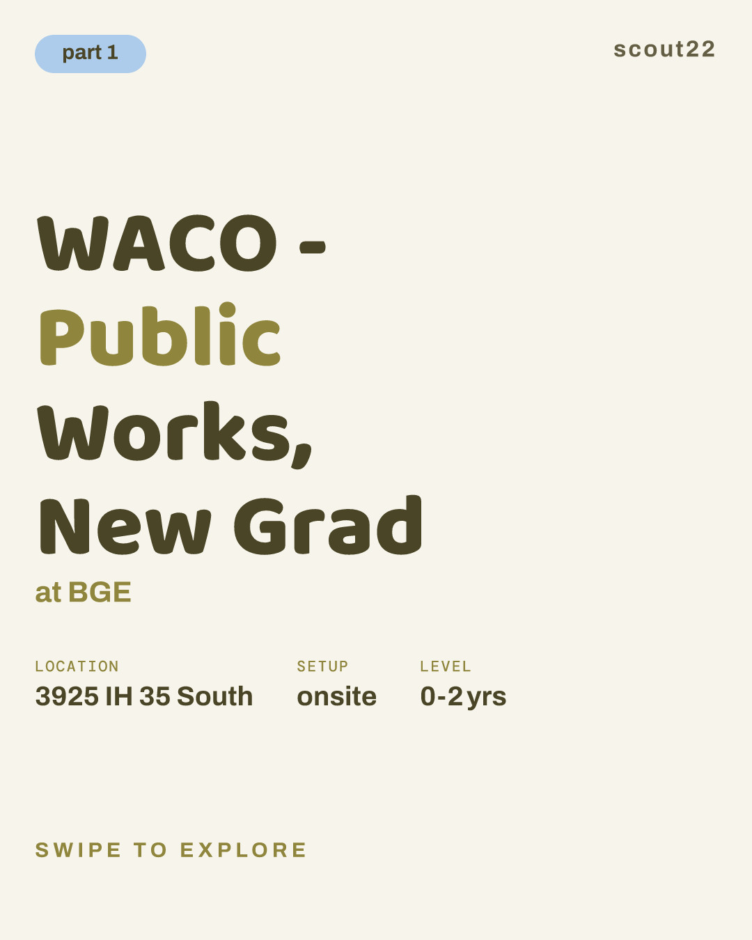 WACO - Public Works, New Grad at BGE