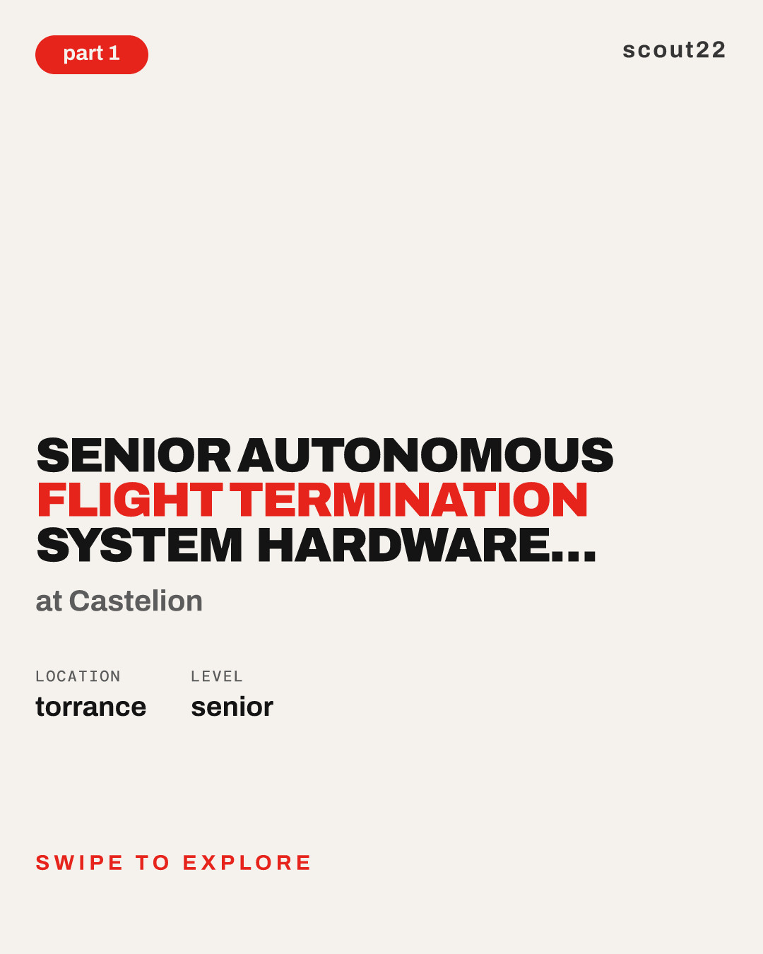 Senior Autonomous Flight Termination System Hardware Engineer at Castelion