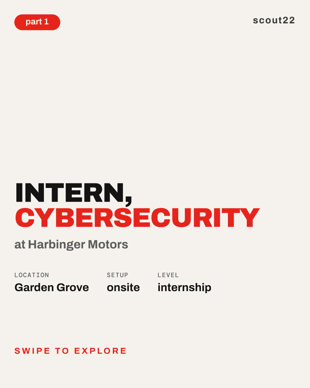 Intern, Cybersecurity at Harbinger Motors