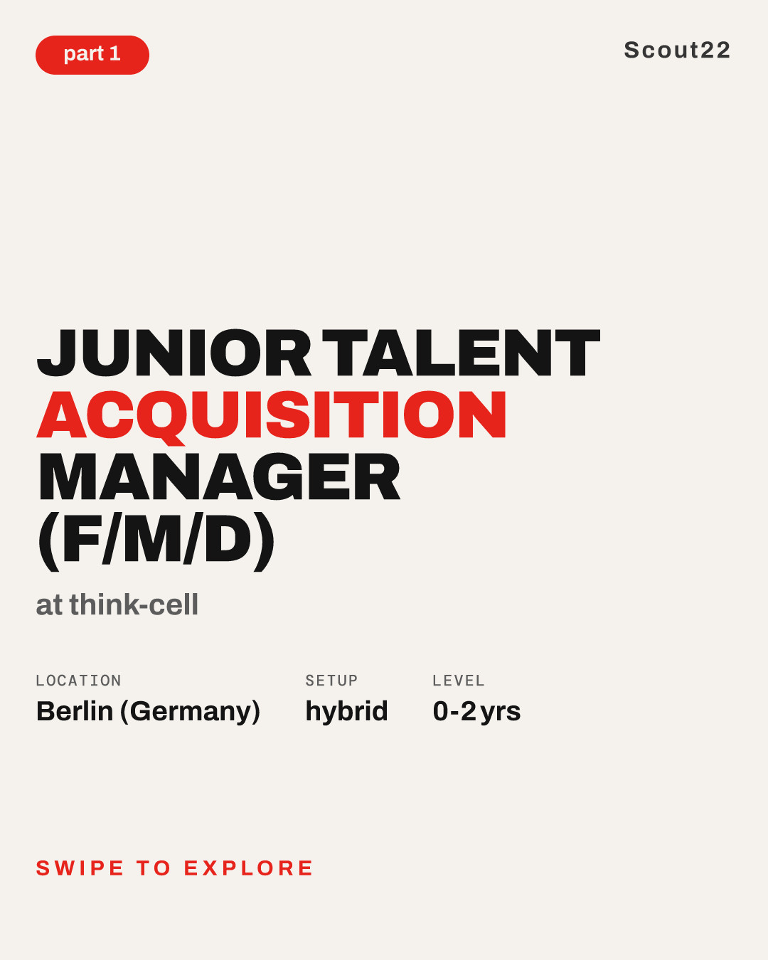 Junior Talent Acquisition Manager (f/m/d) at think-cell