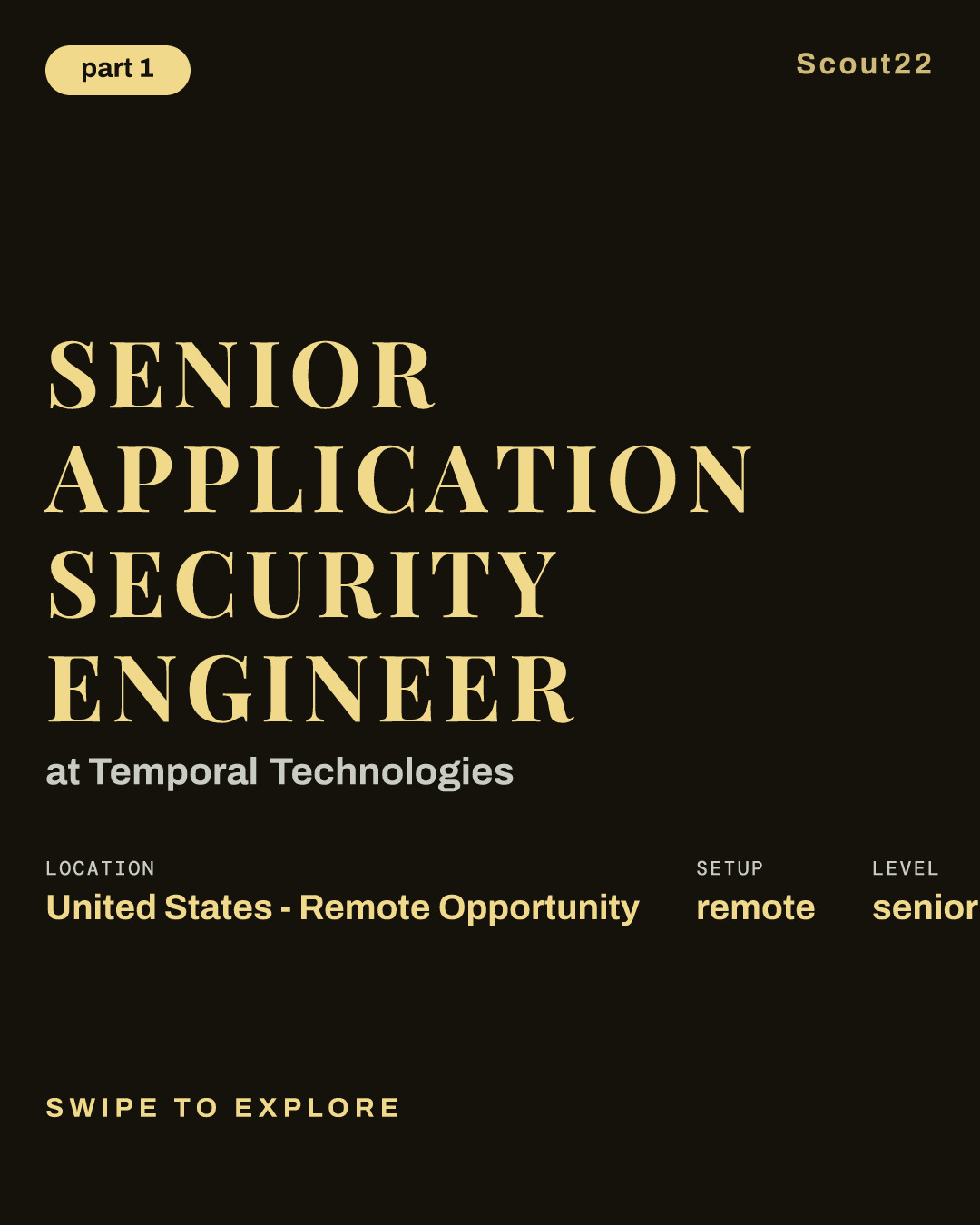 Senior Application Security Engineer at Temporal Technologies