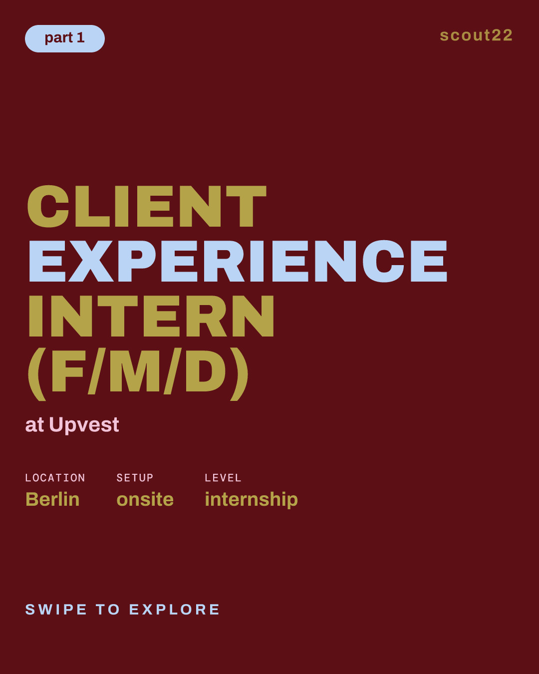 Client Experience Intern (f/m/d) at Upvest