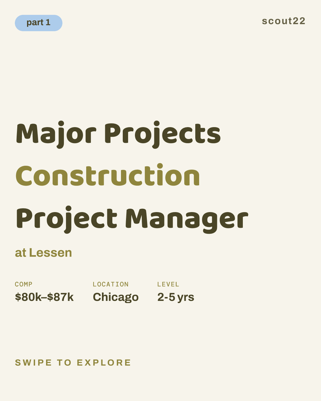Major Projects Construction Project Manager at Lessen