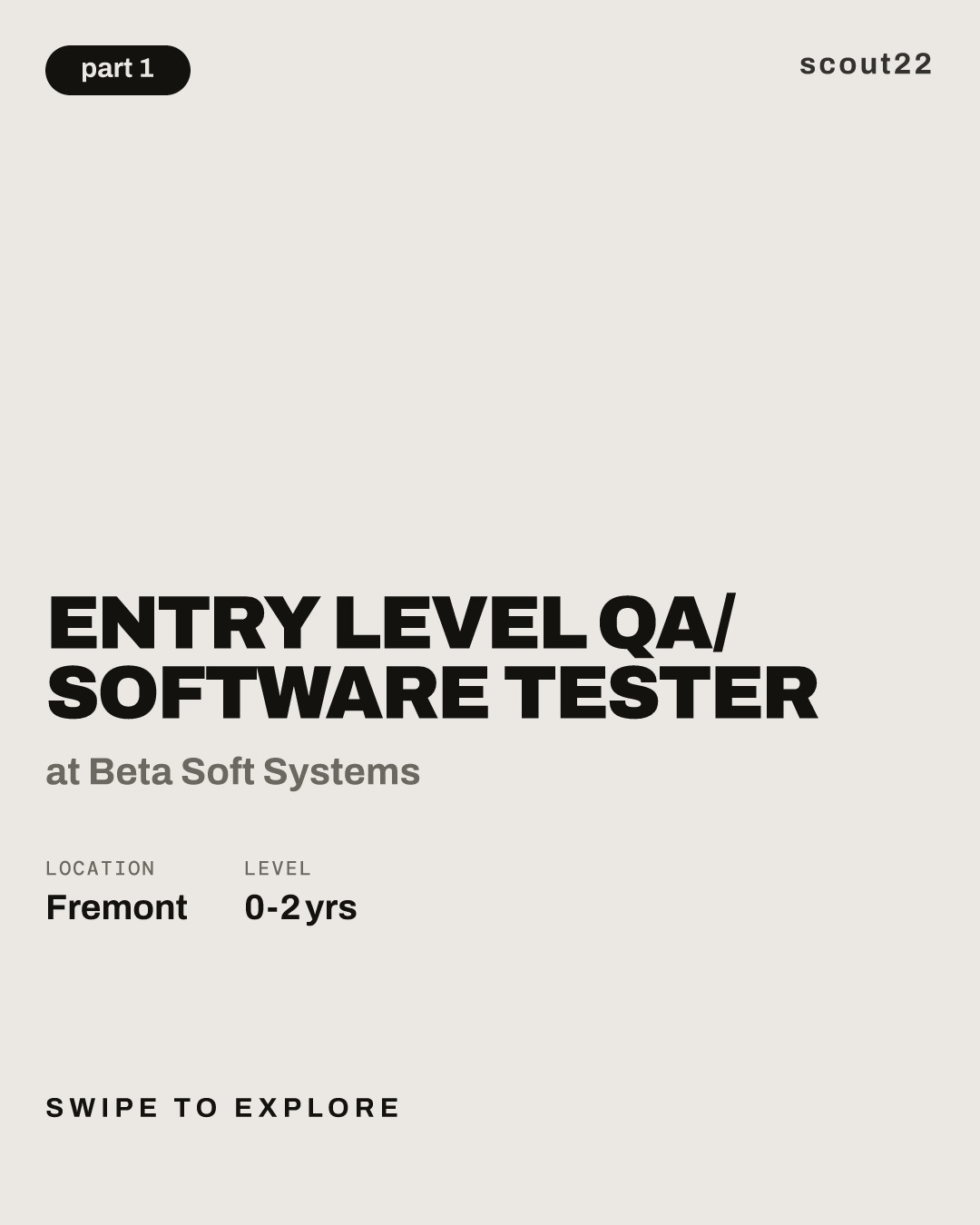 Entry level QA/ Software tester at Beta Soft Systems