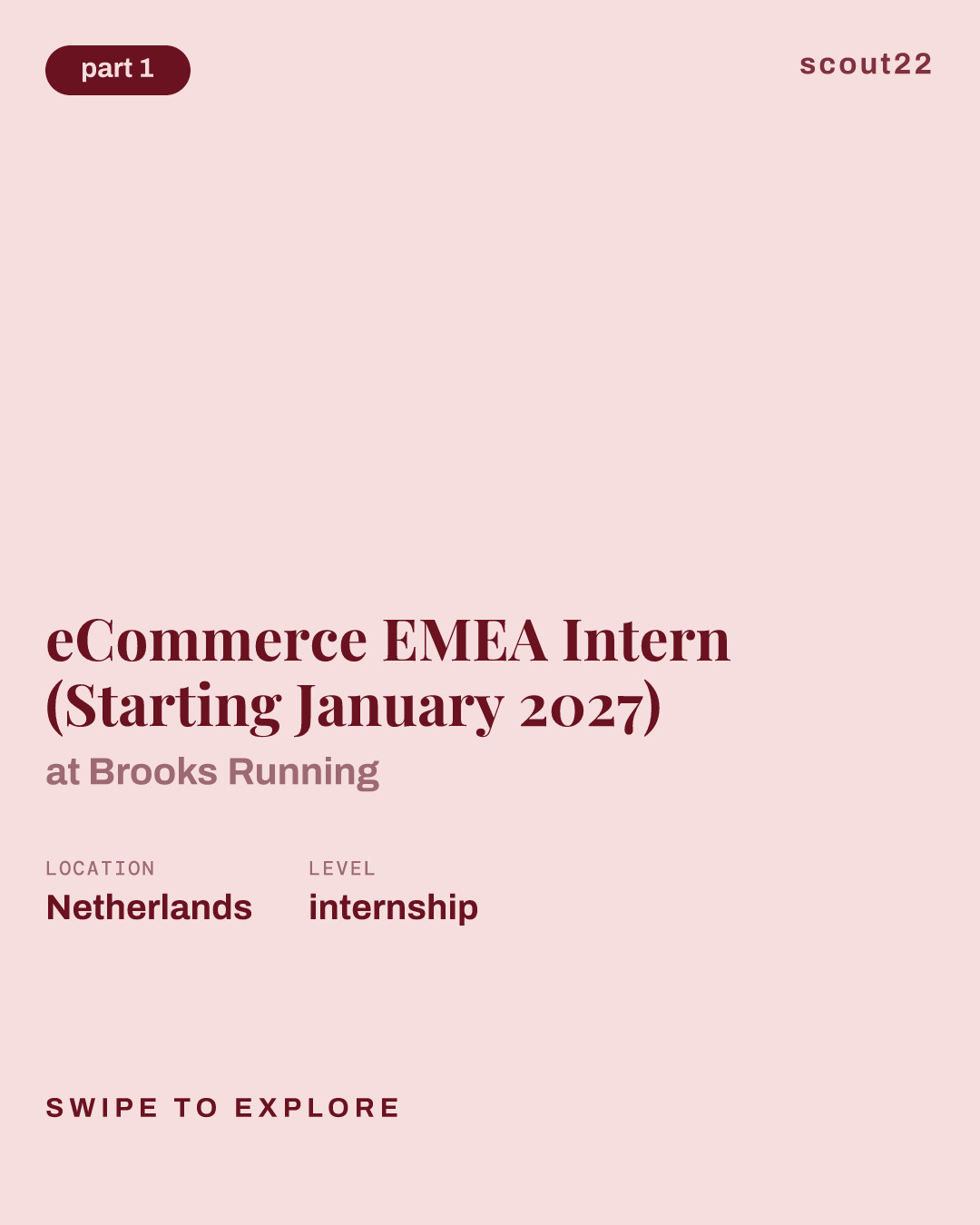 eCommerce EMEA Intern (Starting January 2027) at Brooks Running