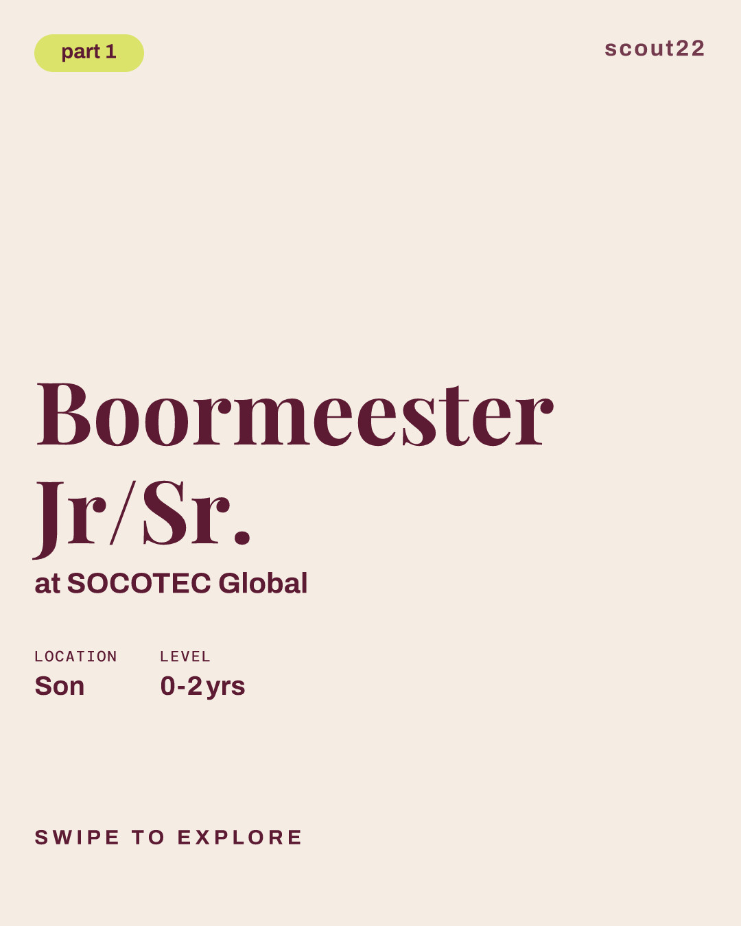 Boormeester Jr/Sr. at SOCOTEC Global