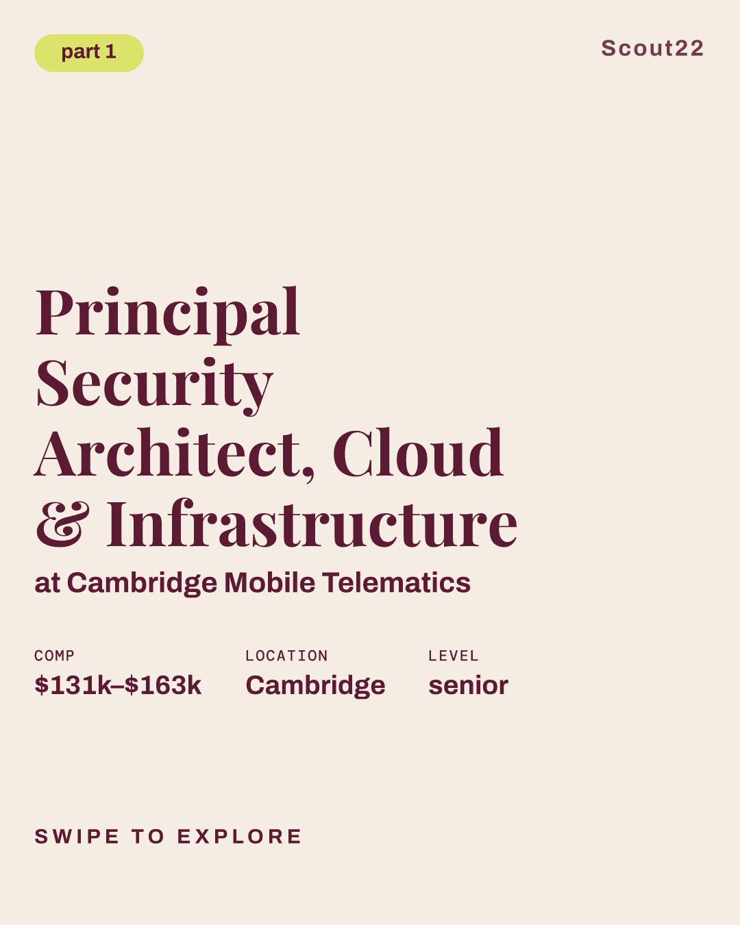 Principal Security Architect, Cloud & Infrastructure at Cambridge Mobile Telematics