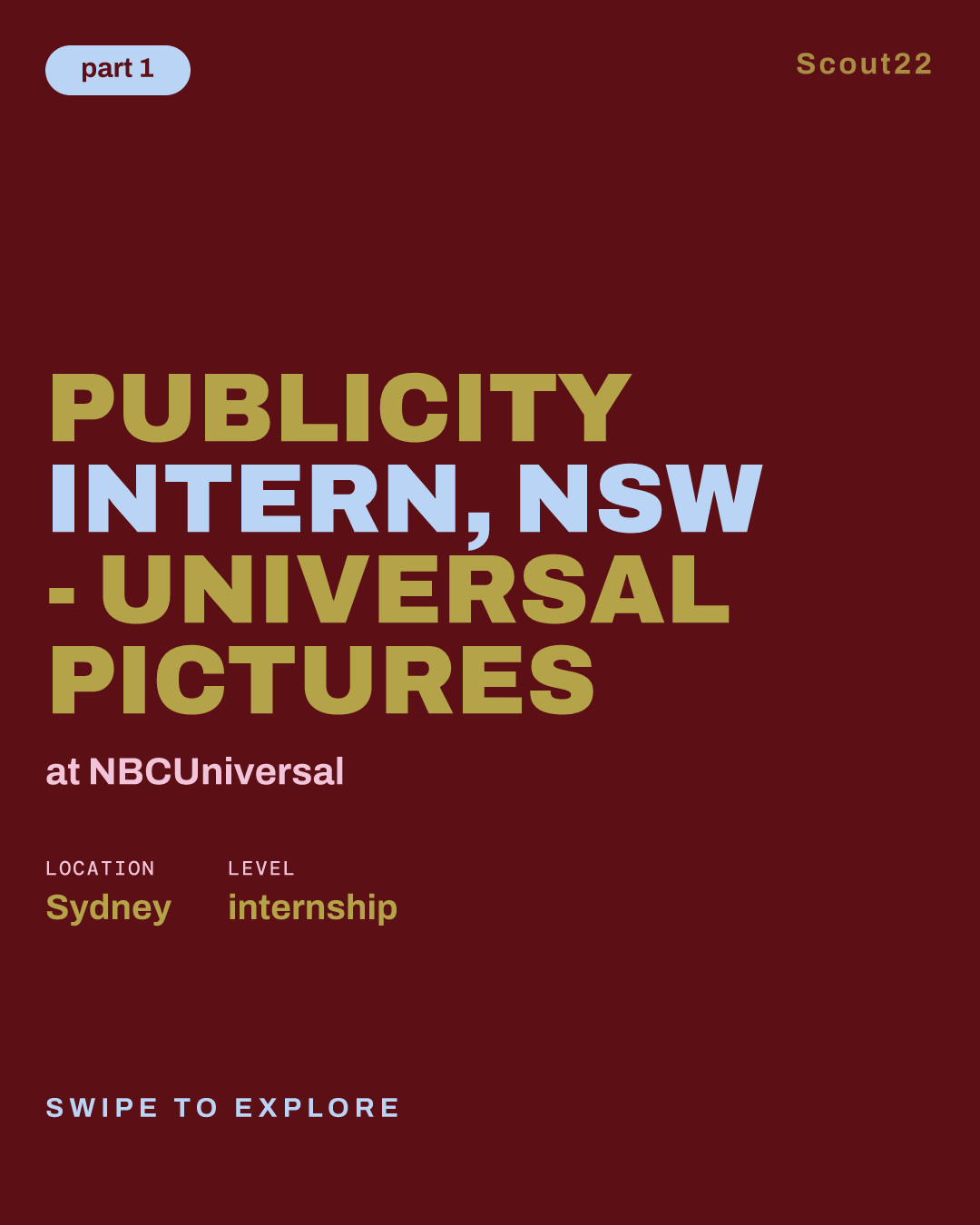 Publicity Intern, NSW - Universal Pictures at NBCUniversal