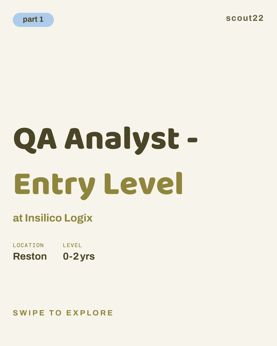 QA Analyst - Entry Level at Insilico Logix