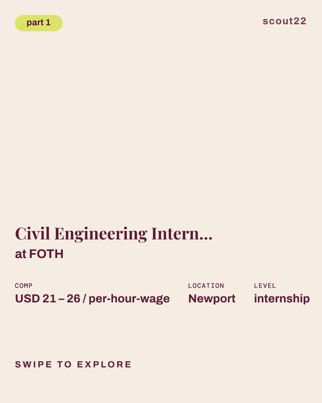 Civil Engineering Intern-Coastal Infrastructure (Summer 2027) at FOTH