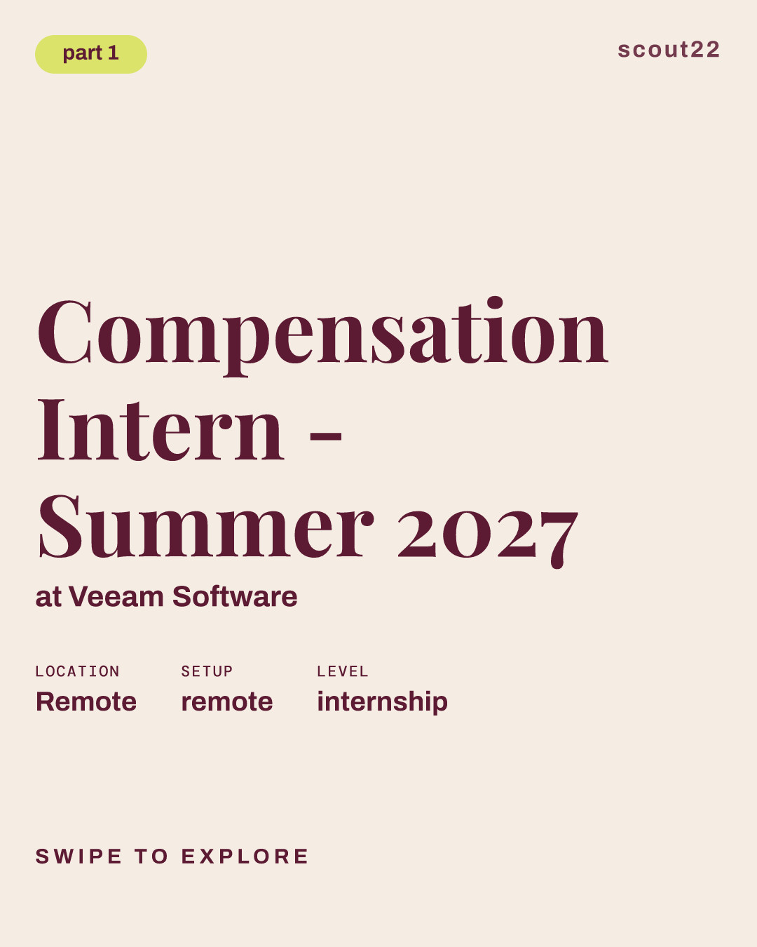 Compensation Intern - Summer 2027 at Veeam Software