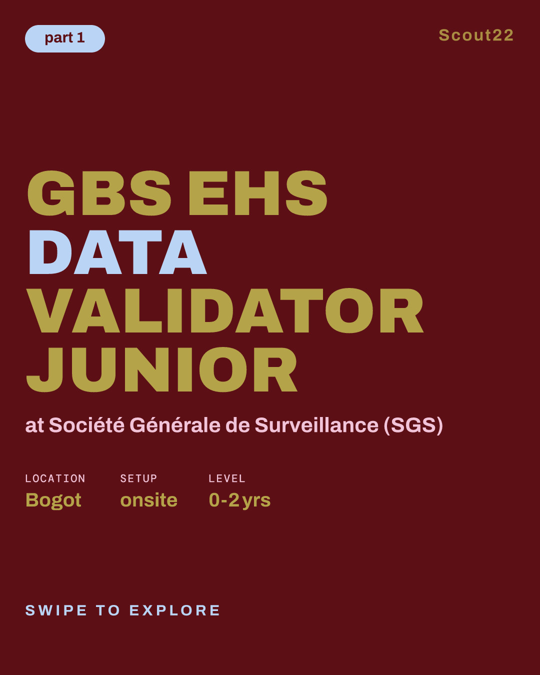 GBS EHS DATA VALIDATOR JUNIOR at Société Générale de Surveillance (SGS)