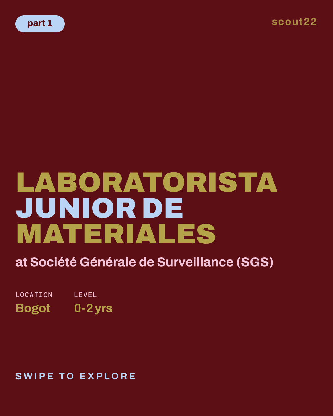 Laboratorista junior de materiales at Société Générale de Surveillance (SGS)