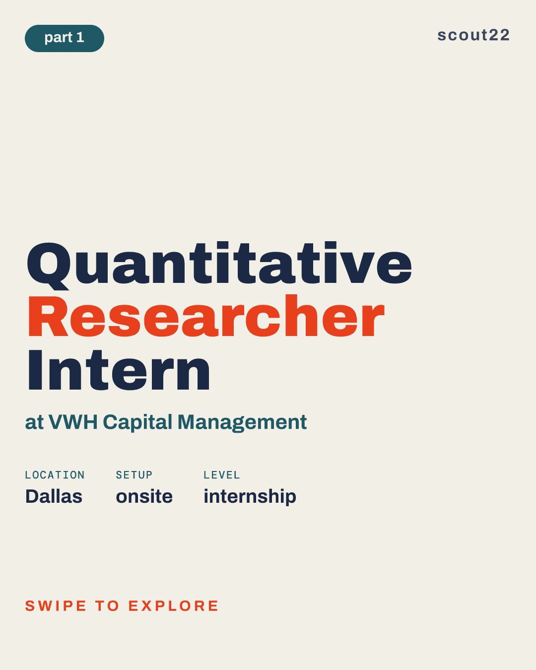 Quantitative Researcher Intern at VWH Capital Management