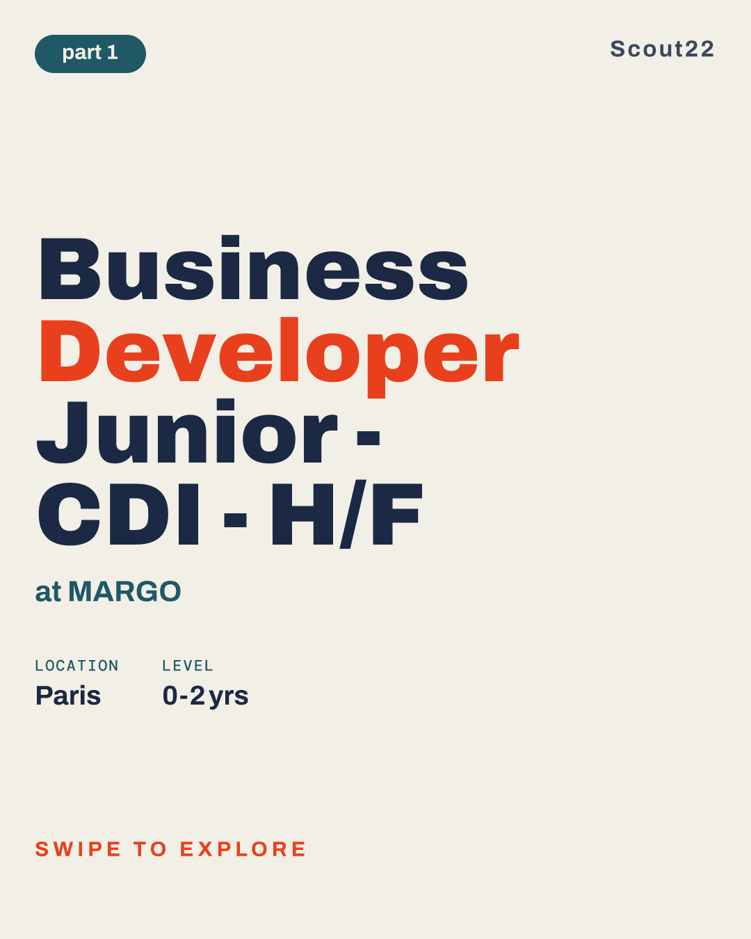 Business Developer Junior - CDI - H/F at MARGO