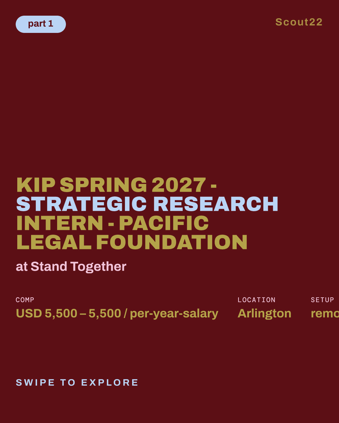 KIP Spring 2027 - Strategic Research Intern - Pacific Legal Foundation at Stand Together