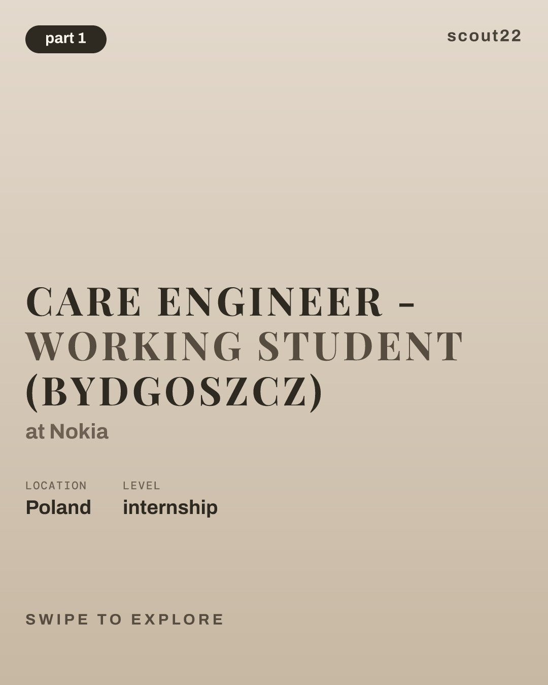 Care Engineer - Working Student (Bydgoszcz) at Nokia
