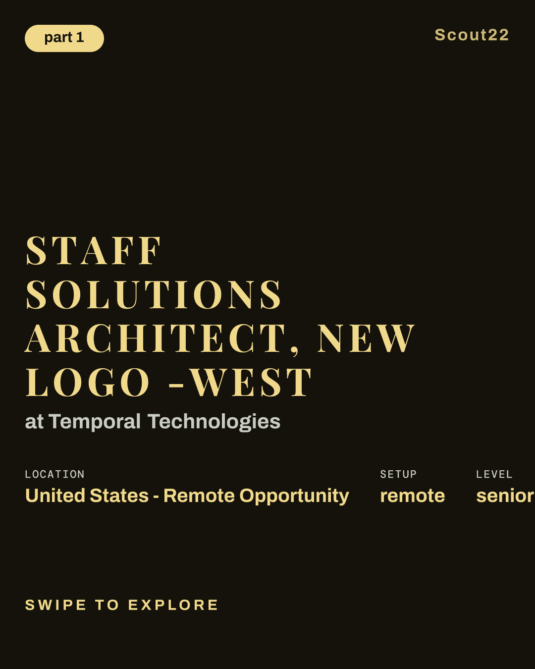 Staff Solutions Architect, New Logo -West at Temporal Technologies