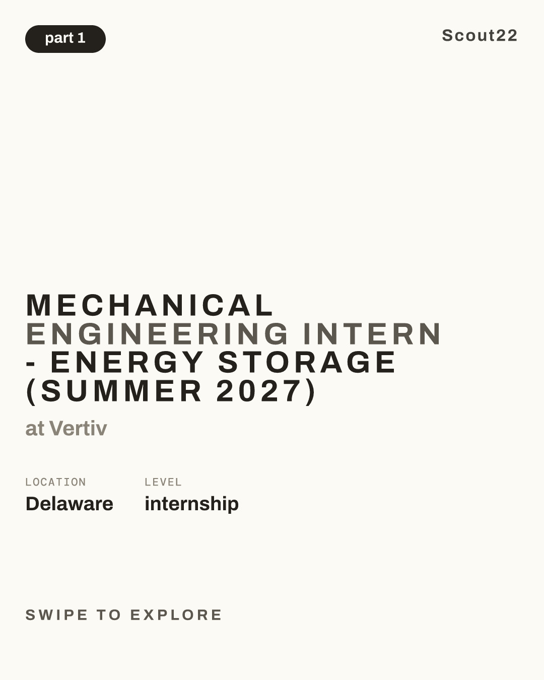 Mechanical Engineering Intern - Energy Storage (Summer 2027) at Vertiv