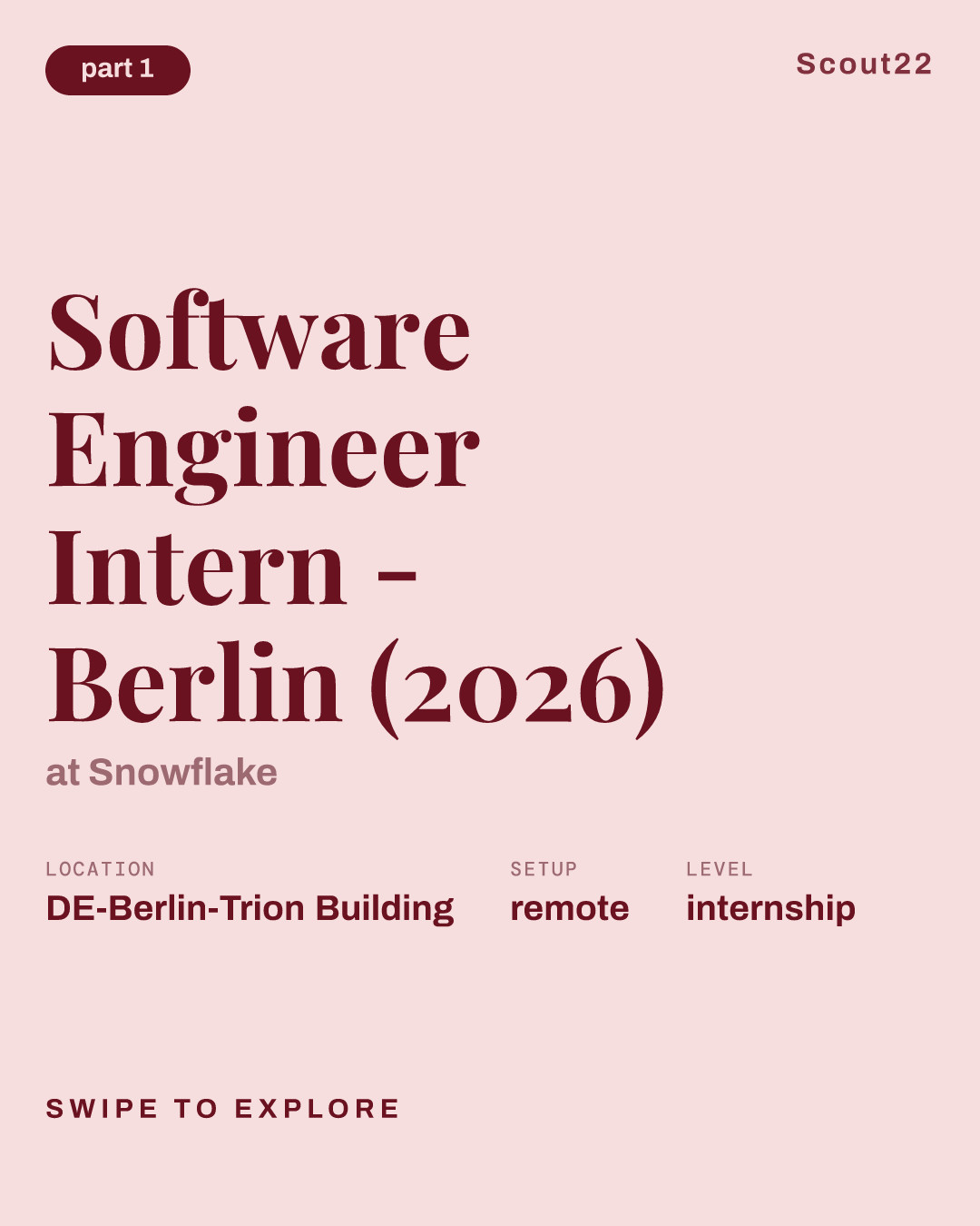 Software Engineer Intern - Berlin (2026) at Snowflake