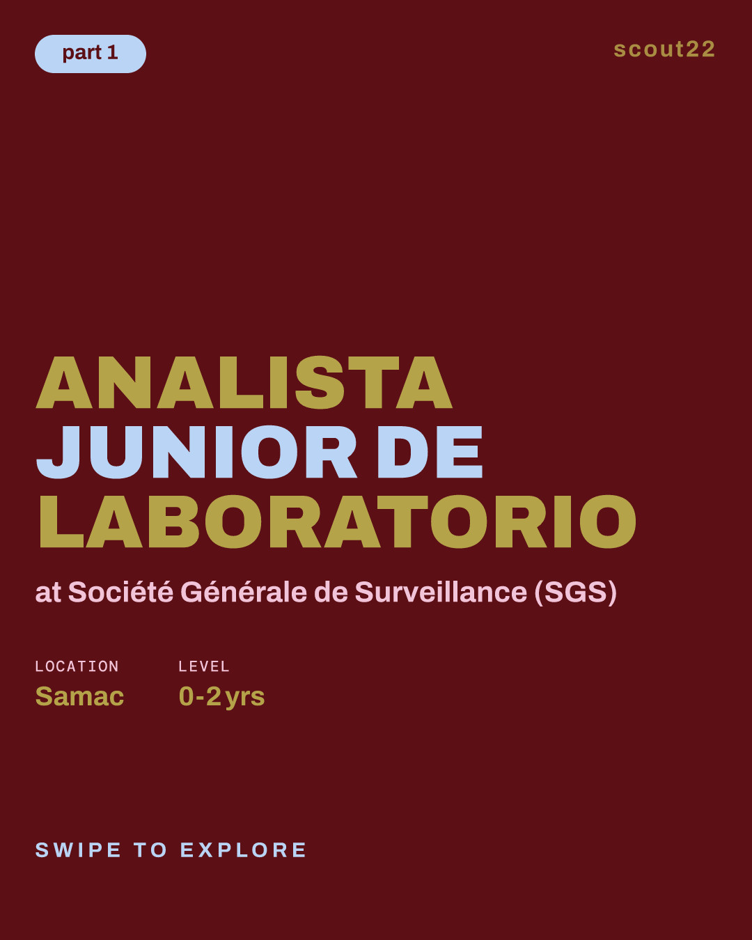 ANALISTA JUNIOR DE LABORATORIO at Société Générale de Surveillance (SGS)