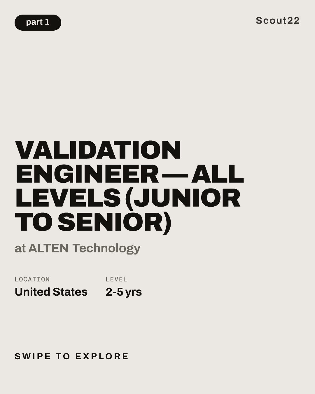 Validation Engineer — All Levels (Junior to Senior) at ALTEN Technology