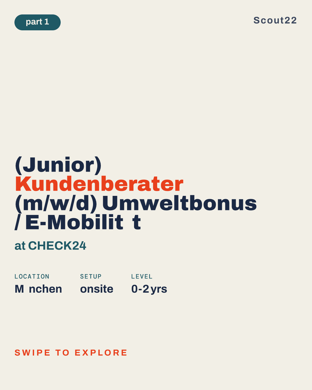 (Junior) Kundenberater (m/w/d) Umweltbonus / E-Mobilität at CHECK24