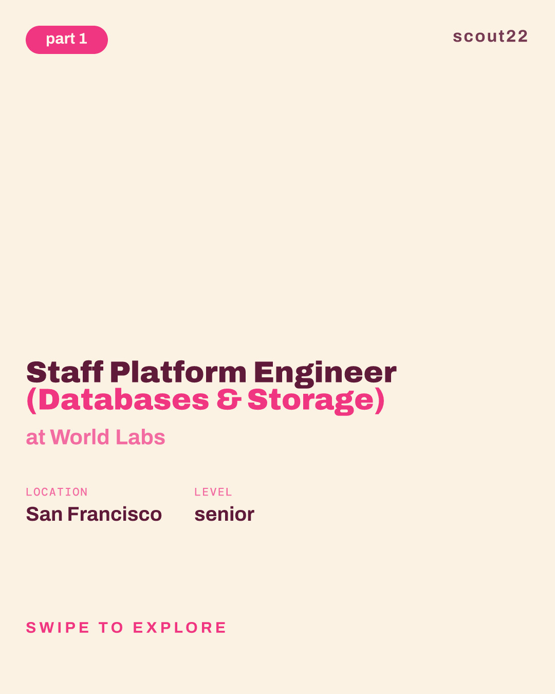 Staff Platform Engineer (Databases & Storage) at World Labs