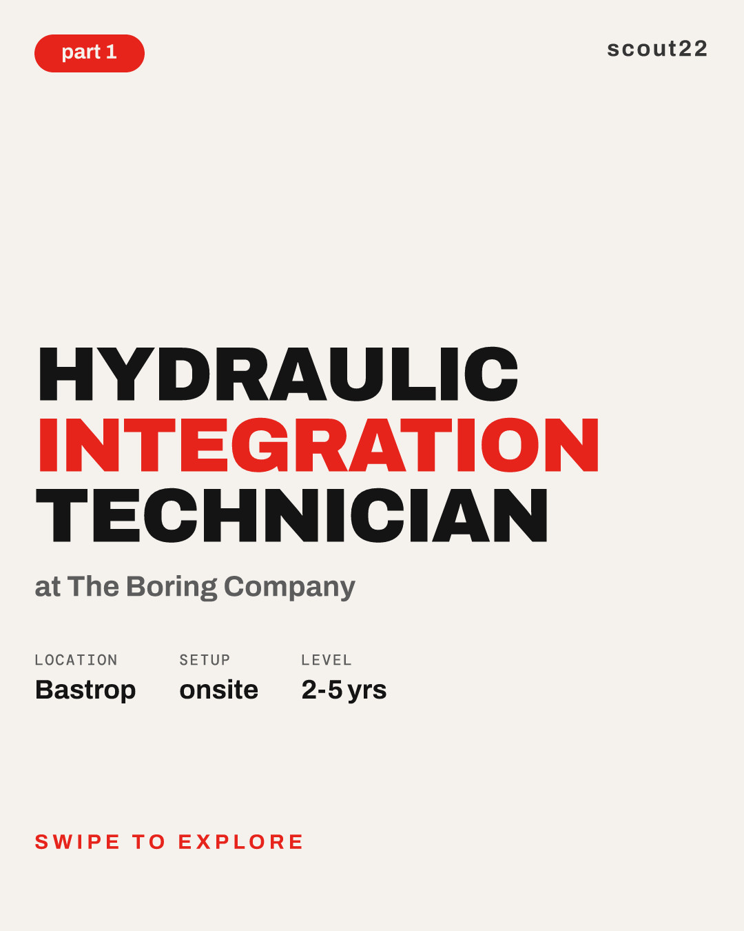 Hydraulic Integration Technician at The Boring Company