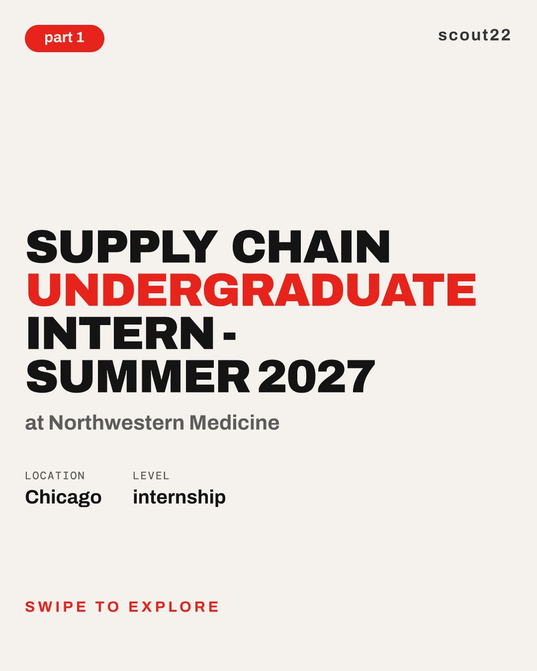 Supply Chain Undergraduate Intern - Summer 2027 at Northwestern Medicine