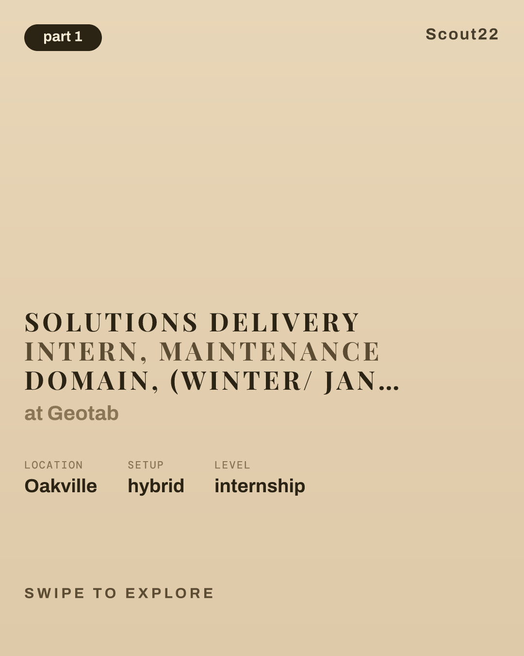 Solutions Delivery Intern, Maintenance Domain, (Winter/ January 2027, 12 Months) at Geotab