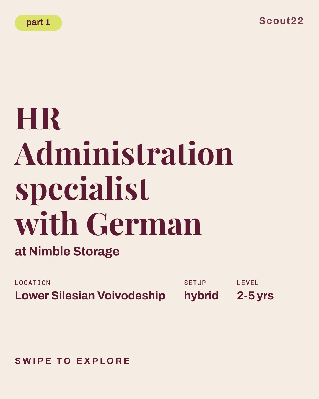 HR Administration specialist with German at Nimble Storage