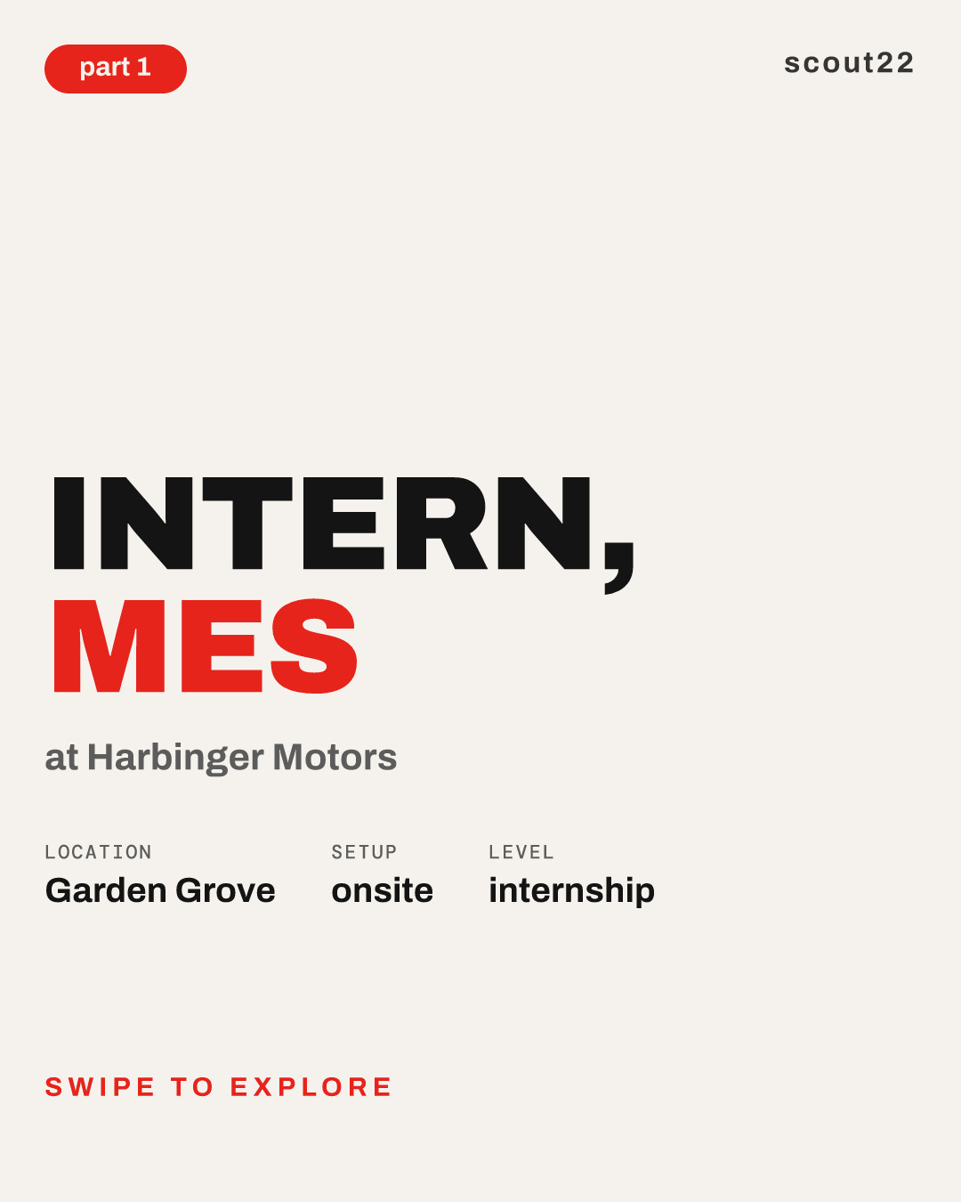Intern, MES at Harbinger Motors