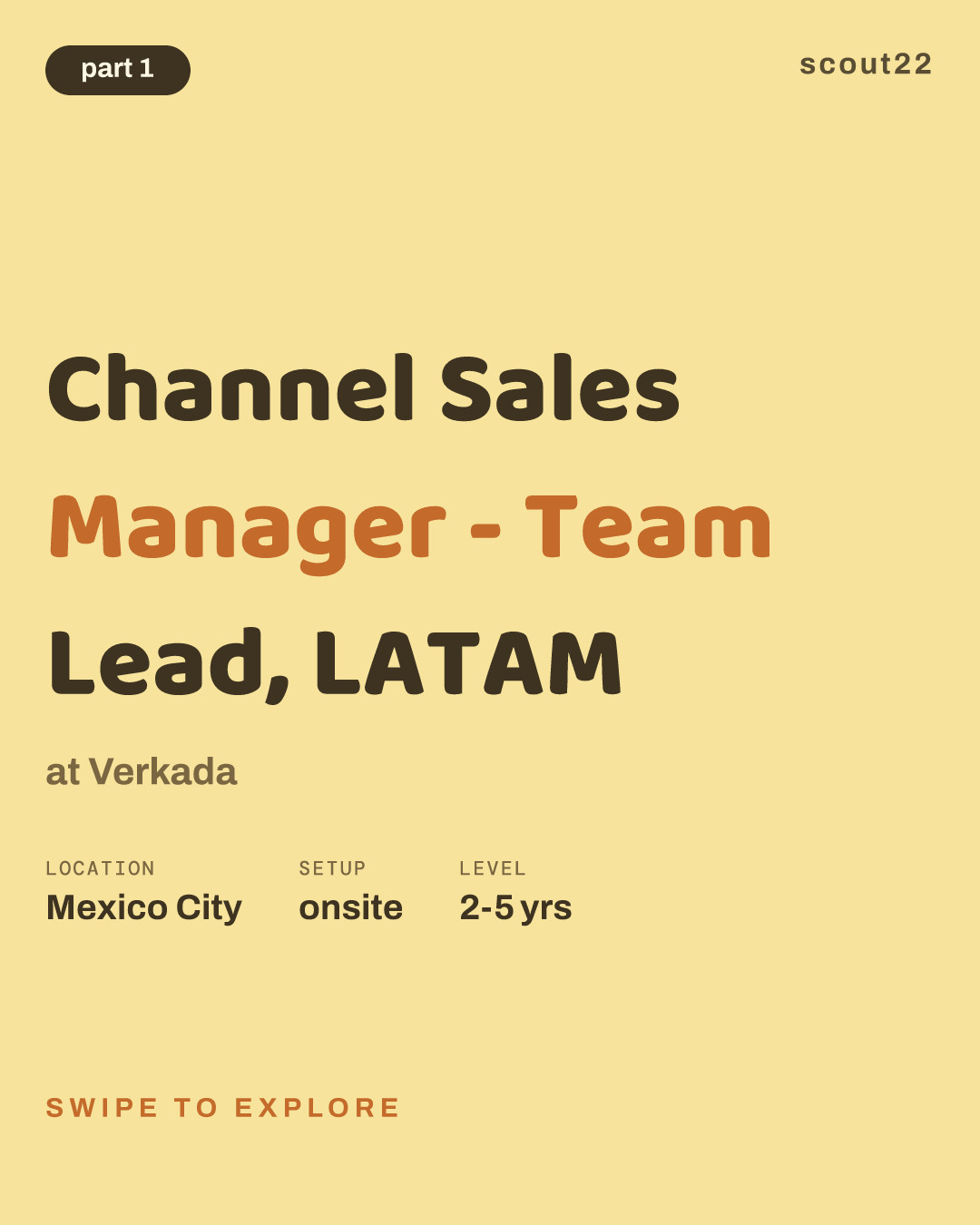 Channel Sales Manager - Team Lead, LATAM at Verkada
