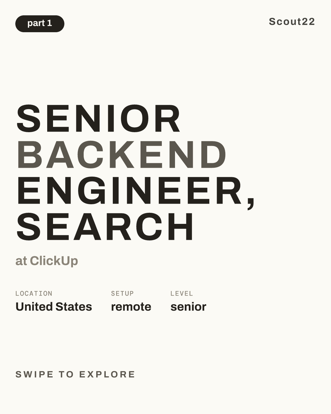 Senior Backend Engineer, Search at ClickUp