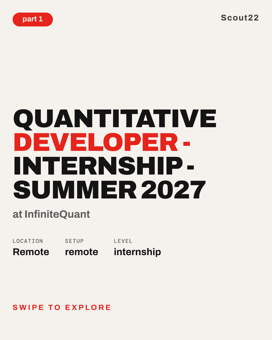 Quantitative Developer - Internship - Summer 2027 at InfiniteQuant