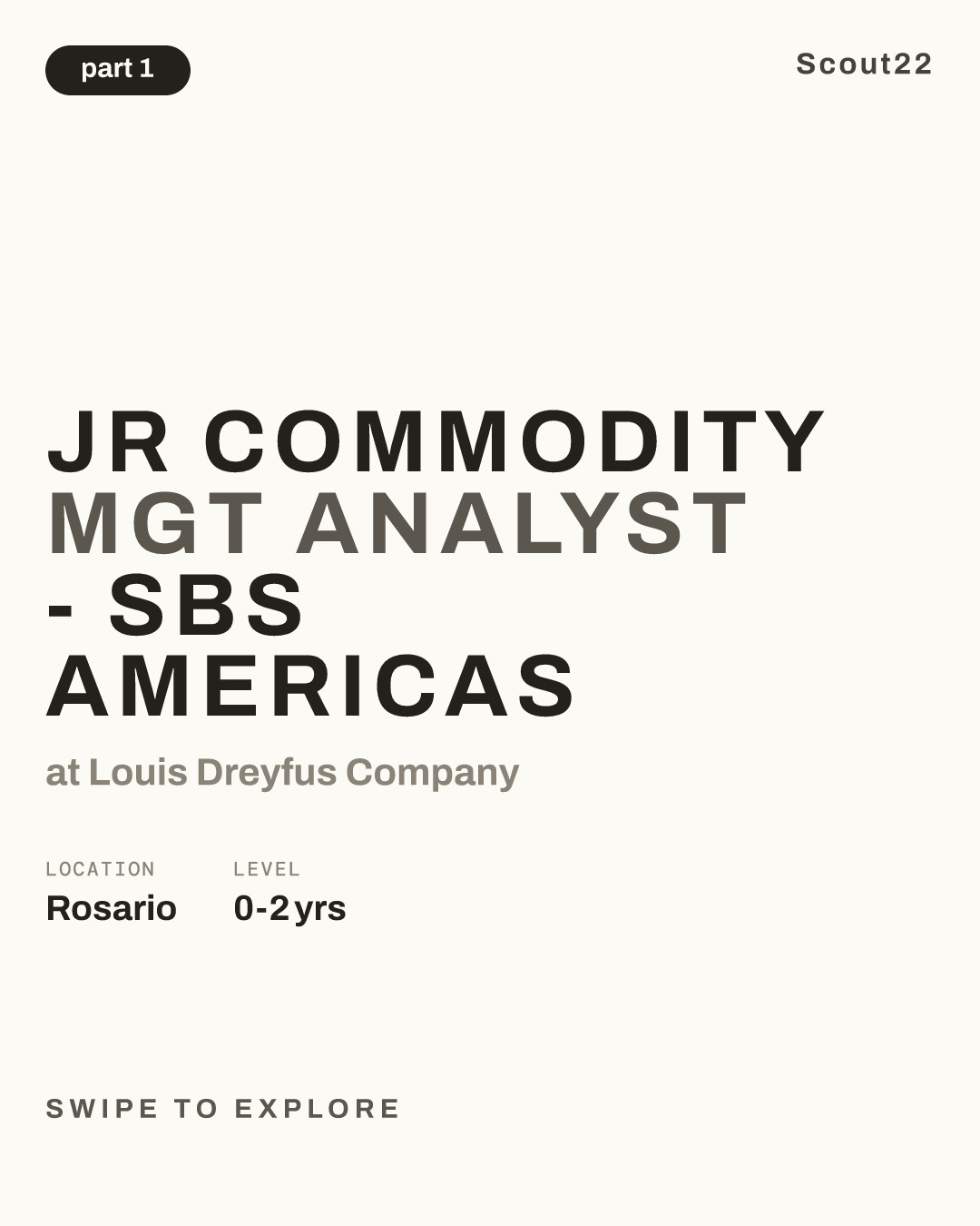 JR COMMODITY MGT ANALYST - SBS AMERICAS at Louis Dreyfus Company