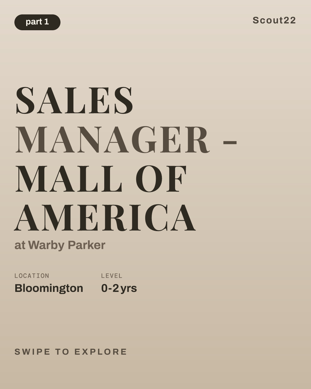 Sales Manager - Mall of America at Warby Parker