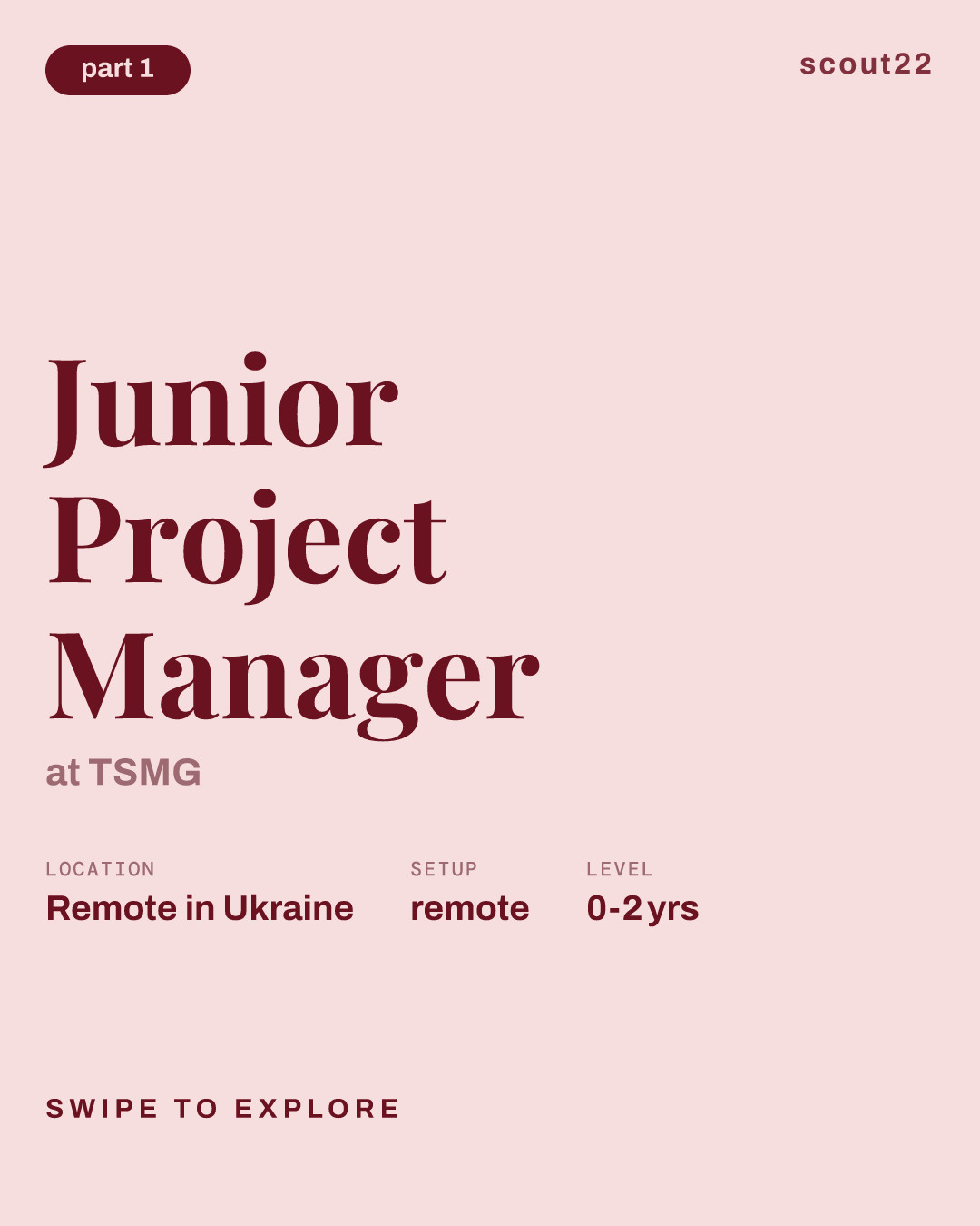 Junior Project Manager at TSMG
