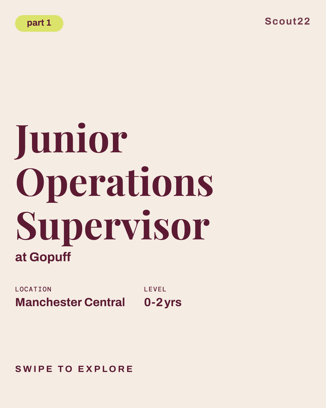 Junior Operations Supervisor at Gopuff